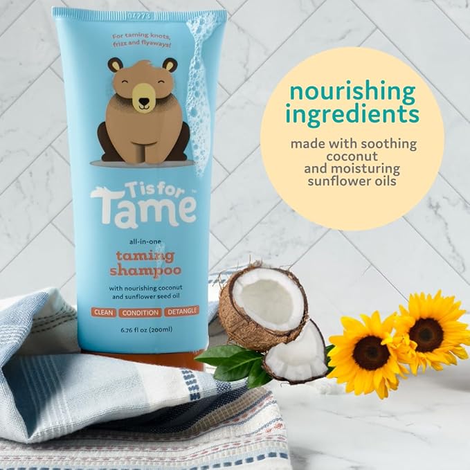 T is for Tame - Baby Shampoo - Plant Based & All-Natural, Pediatrician and Dermatologist Tested, Specially Crafted for your Baby's Gentle Hair - 6.76 fl oz (2 Pack)