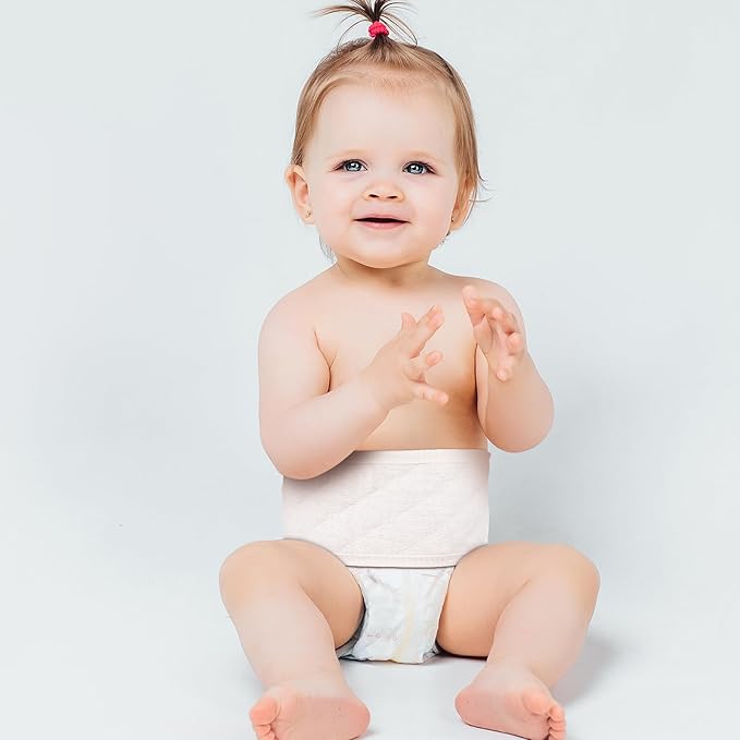8 Pcs Baby Belly Button Band，Baby Umbilical Cord Belt, Infant Belly Binder Hernia Care Navel Truss Cotton Baby Infant Umbilical Cord Belly Band for 0-12 Months，Support Newborn Warm Essential