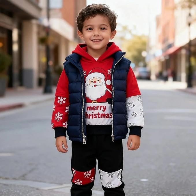 2-6T Toddler Baby Boy Clothes Color Blocking Hoodies + Pants Fall Winter Outfits