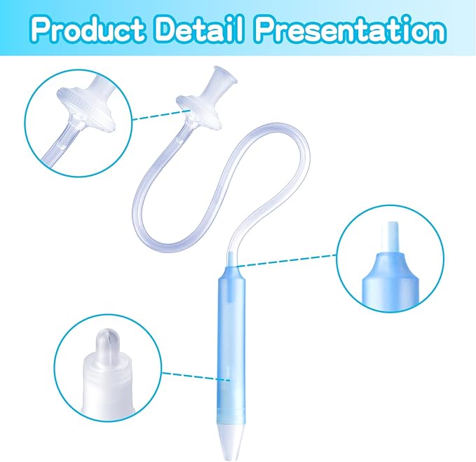 Baby Nasal Aspirator with 25 Hygiene Filters, Soft Silicone Tips Nose Cleaning Tweezer for Infants and Toddlers