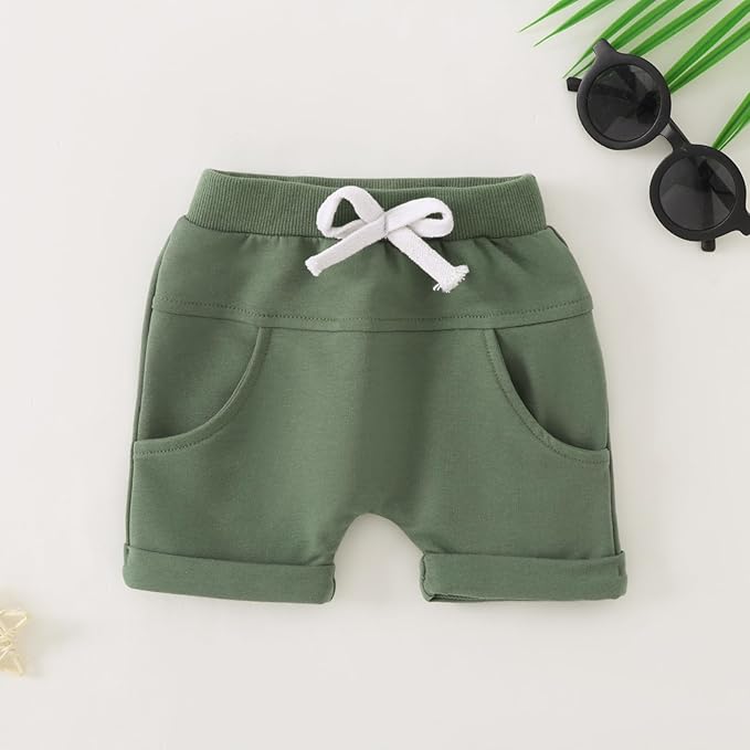 Yvowming 0-4T Toddler Baby Boy Clothes Kids Summer Truck Print T Shirt Short Set with Pockets