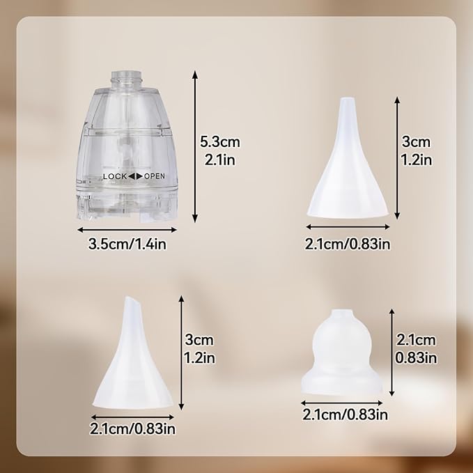 TERPINK Nasal Aspirator Replacement Parts Compatible with GROWNSY, Watolt, LittleTora, HEYVALUE, Cocobela, HailiCare, KIDIRA, TEQIN, X-Bosak Electric Nose Sucker, Suction Chamber & 6pcs Silicone Tips