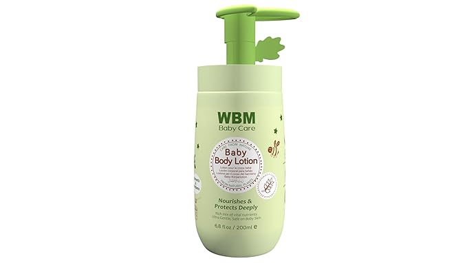 WBM Care Baby Lotion | Nourishing face and body lotion enriched with natural honey and wheat germ oil, gentle and safe for your baby's delicate skin, 6.8 oz