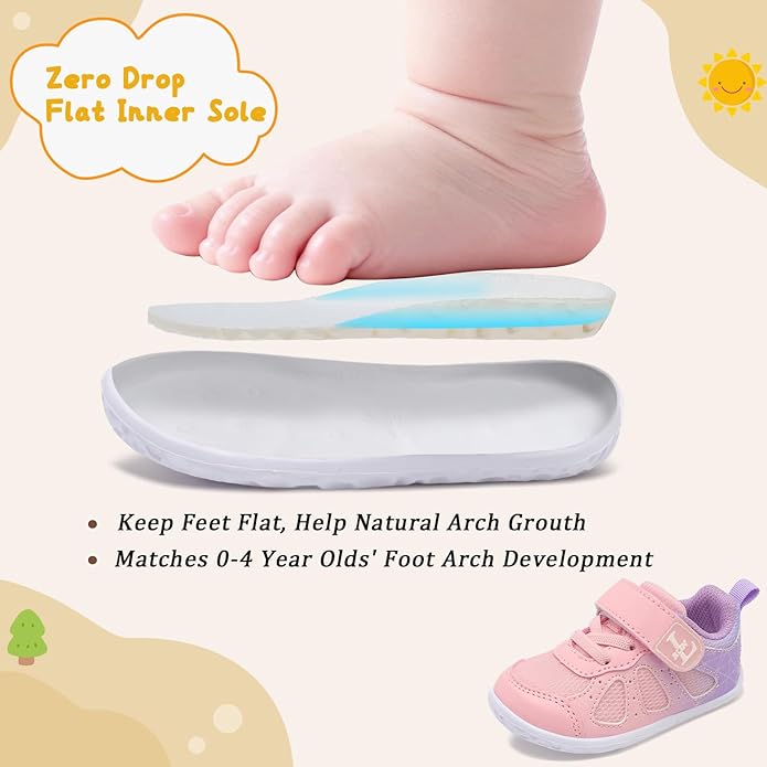 L-RUN Baby Shoes Boys Girls First Walkers Breathable Infant Sneakers Flexible Non-Slip Sole Walking Shoes for Toddlers