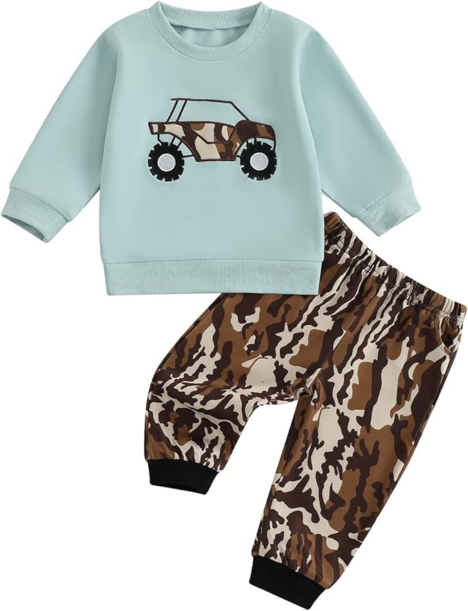 fhutpw Toddler Baby Boy Clothes Funny Letter Long Sleeve Sweatshirt Pullover Top Jogger Pants Fall Winter Outfits