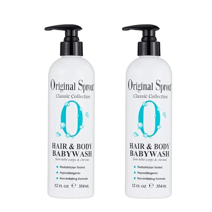 Original Sprout Hair and Body Baby Wash. Organic Vegan Baby Shampoo and Body Wash for Sensitive Skin. 12 Fl Oz (Pack of 2)