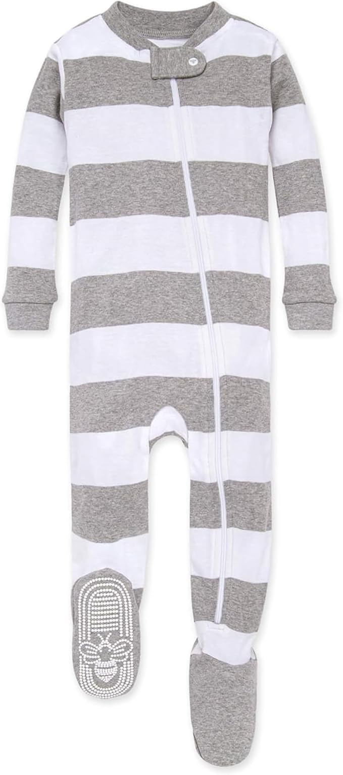 Burt's Bees Baby baby-boys Sleeper Pjs, 100% Organic Cotton, One-piece Footie, Zip Up Jumpsuit, Snug Fit Pajamas
