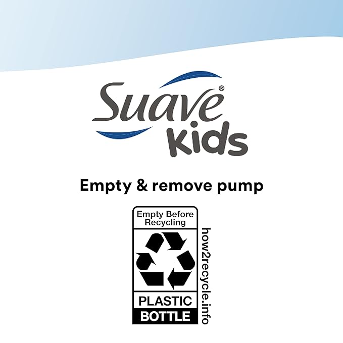 Suave Kids 3-in-1 Shampoo Conditioner Body Wash Purely Fun Makes Bath Time Quick and Easy, Paraben Free and Dermatologist Tested Kids Shampoo 3 in 1 Formula 28 Fl Oz (Pack of 8)