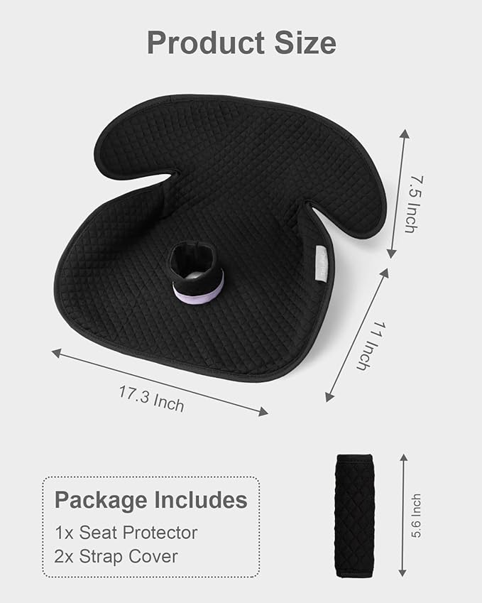 Baby Potty Training Car Seat Protector, Waterproof Car Seat Liner for Potty Training Toilet, Baby Infant Toddler Piddle Pad Universal Fits for Carseat, Stroller, Highchair - 1 Pack, Black