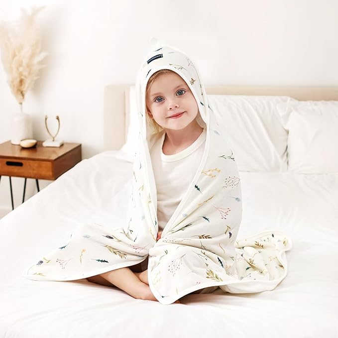 GRSSDER Baby Hooded Towel 2 Pack for Newborn, Super Soft Bath Towels with Original Designs, Ultra Absorbent Knit Terry, Large Toddler Towels with Hood for Boys Girls, Shower Gifts for Infant,34"x 34"