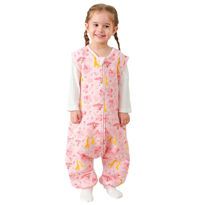 HOMEAL Toddler Sleep Sacks - 1.0 TOG Sleeveless Baby Sleep Sack, 12-18 Months; Soft Legs Wearable Blankets for 18-24 Months