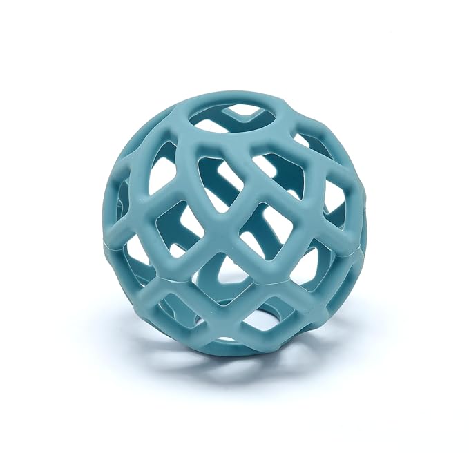 Baby Teething Toys, Silicone Babys Chew Toys for Soothing Babies Gums, Sensory Hollow Ball Teether for Babies 3+ Months,Baby Teether Toys,Baby Gifts for Girl & Boy (Light Blue)