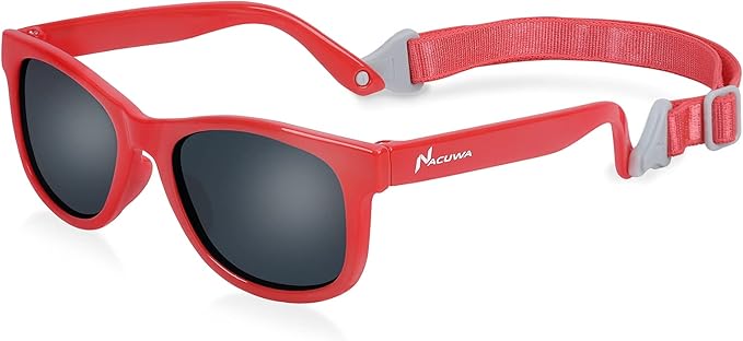 Baby Sunglasses - 100% UV Proof Sunglasses for Baby, Toddler, Kids - Ages 0-2 Years - Case and Pouch included