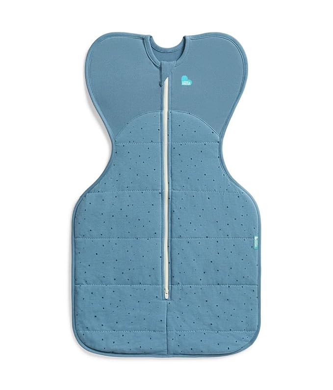 Love To Dream Swaddle UP, Warm 2.5 TOG, Baby Swaddle Sleep Sack for 5-8.5 lbs., Baby Essentials for Newborn, Ensures Dramatically Better Sleep, Allows Arms Up for Self-Soothing, Storm Blue