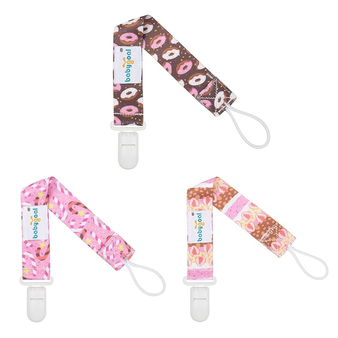 babygoal Pacifier Clips, 6 Pack Binky Paci Holder Leashes Fits for Most Pacifiers and Binkies 6PB23