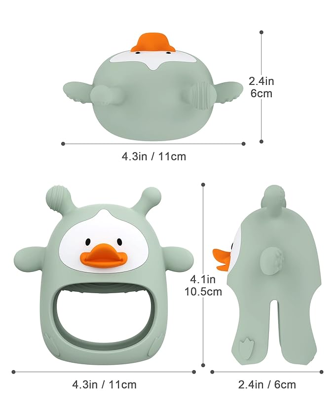 【2 Packs】 Teething Toys for Babies 0-6 Months, Never Drop Silicone Baby Teether, Hand Pacifier for Sucking Babies, Soothing Pain Relief, Best Chew Toy for Teething Baby, Teething Mitten for New Born