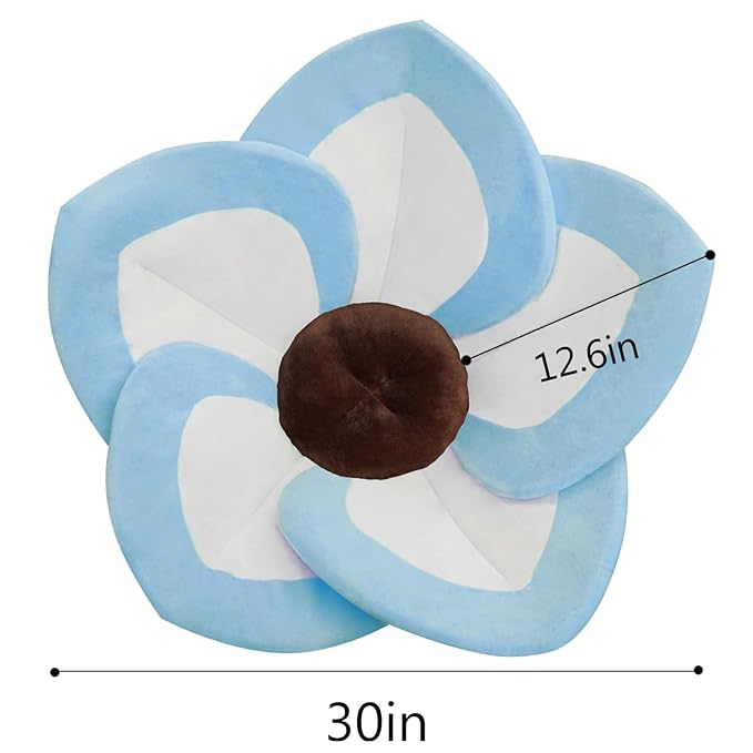 Baby Bath - Flower Baby Bath Pad Infant Bathtub Mat for Bathtub Tub Sink(White Blue)