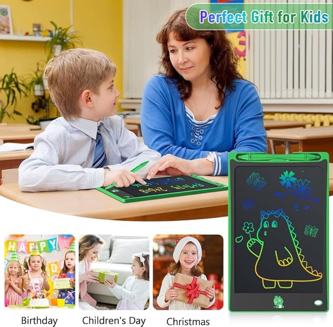 Hockvill LCD Writing Tablet for Kids 8.8 Inch, Toys for Girls Boys Drawing Pad for 3 4 5 6 7 Year Old Kid, Toddler Magnetic Doodle Board Travel Essentials, Birthday Valentines Gifts for Kids (Green)