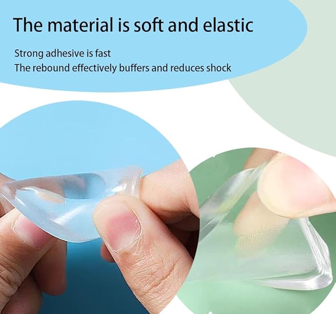 Door Stoppers for Wall Transparent (16pcs, Medium Size 2") Quiet Wall Protector for Door Handle, Round Shield Cushion Strong Adhesive Bumpers Reusable
