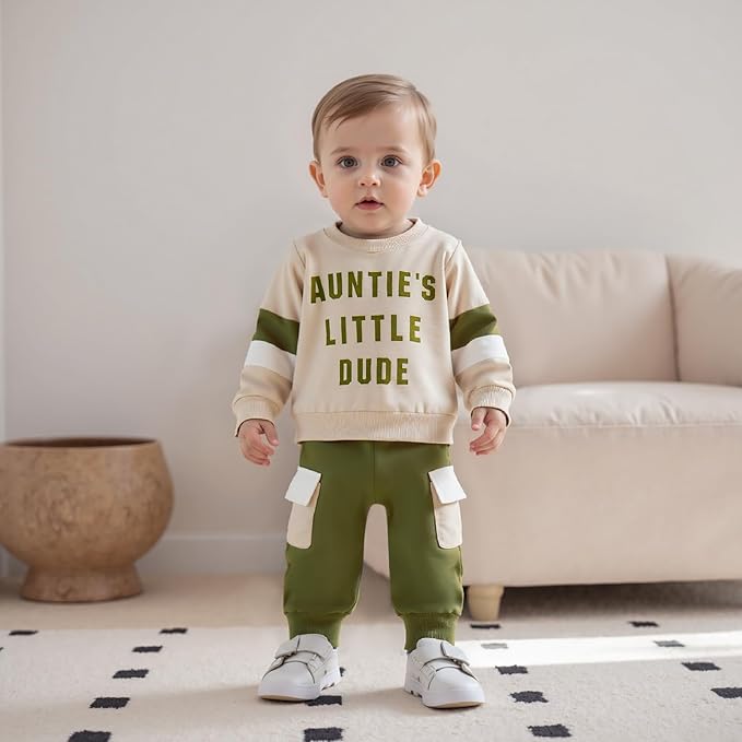 Infant Baby Boy Fall Clothes Set Funny Letter Sweatshirt Pant Outfit Toddler Winter Clothes 6 12 18 Months 2T 3T