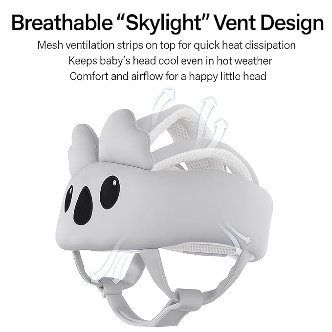 Baby Helmet for Crawling & Walking – Soft & Breathable Toddler Head Protection Cap with Adjustable Strap, Cute Koala Design, 360° Impact Shield, for Infants 8-18 Months