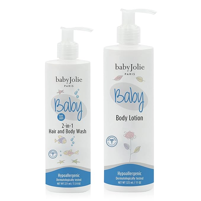 Baby Jolie Baby Bath 2 Pieces Bundle - 1 Body Lotion + 1 2 In 1 Hair And Body Wash
