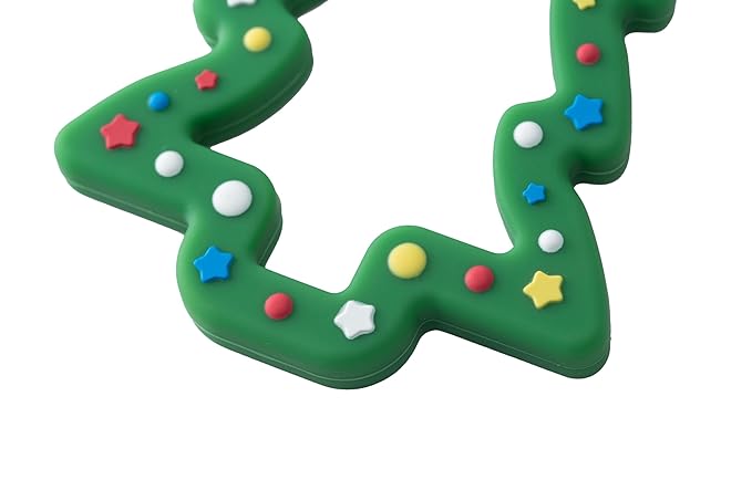 Jimibaby Silicone Teether - Christmas Teething Toy for Baby Boys & Girls, Perfect Stocking Stuffer, Comes with Gift Package (Christmas Hat) (Green)