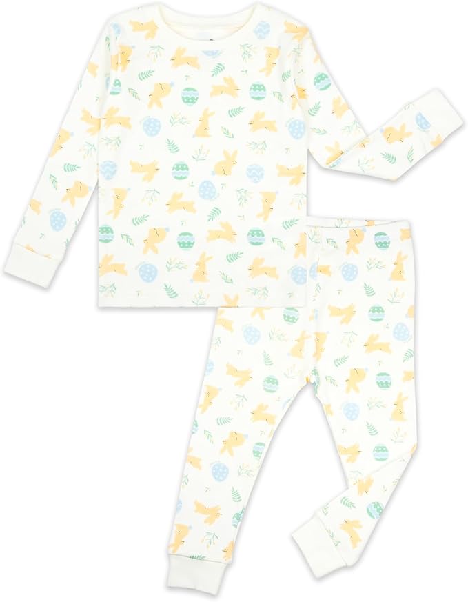 moimoln Sibling Matching 6M-8Y Soft Warm Cotton Modal Character Long Sleeve Snug-Fit Pajama Long Sleeve Sleepwear Daily