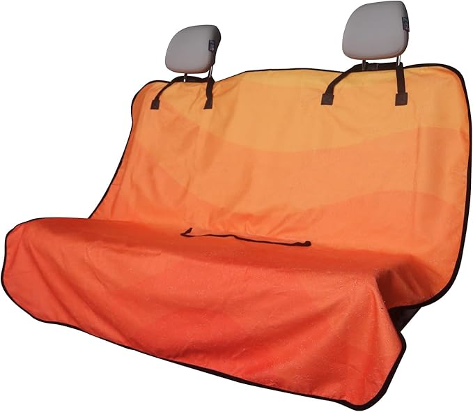 Back Seat Cover Protector for Dogs and Kids, Universal Waterproof Towel Rear Bench Seat Cover for Car, Truck, Van & SUV, Machine-Washable Backseat Car Covers (Orange, 1pcs Rear Seat)