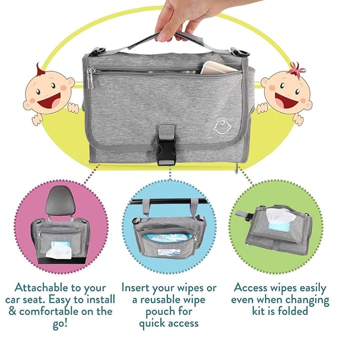 Baby Portable Diaper Changing Pad - Baby Changing Pad & Diaper Changer Travel Bag