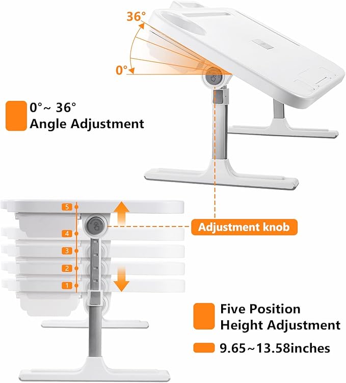 Foldable Car Seat Tray Table, Adjustable Multifunctional Lap Tray for Kids, Portable Car Lap Desk for Laptop Computer Tablet, Rear Seat Tray for Eating/Reading, Travel Essentials Accessories