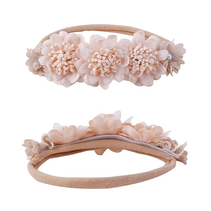 Baby Girl Headbands Nylon Flower Elastic Hairbands 6pcs Hair Accessories Gift for Newborn Infant Toddlers