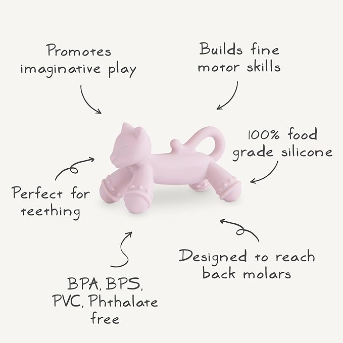 mushie Silicone Baby Teether Toy | Cat Figurine Teether