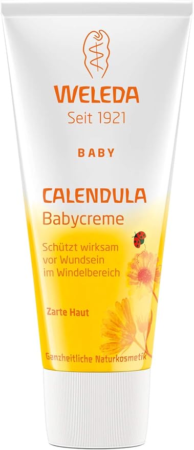 WELEDA Calendula Baby Cream - Protects Sensitive Baby Skin Against Soreness - The Ideal Care for The Diaper Area - Cares Gently & soothes Skin - Promotes Skin Regeneration - 75 ml