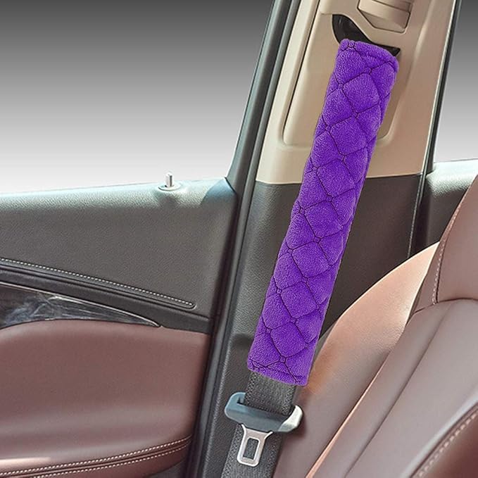 surpassme Car Seat Belt Pads Cover, 2 Pack Seat Belt Shoulder Strap Covers Protector to Release Stress to Your Neck and Shoulder for a Safety Driving (Purple)