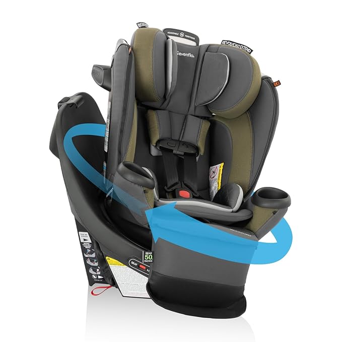 Evenflo Revolve360 Extend Convertible Car Seat with 360 Degree Rotation, Extended Rear-Facing, Forward-Facing, Booster Mode, and Secure Latch Install, Rockland Green