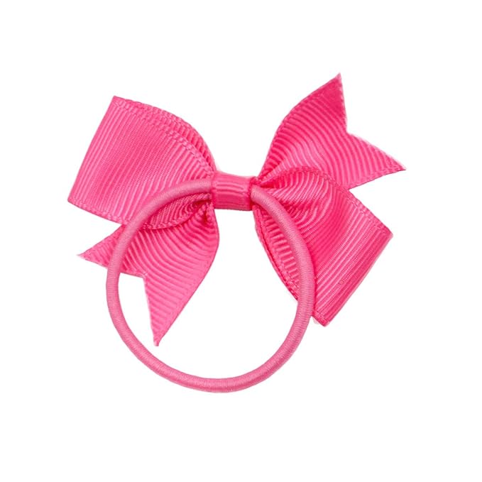 CÉLLOT Baby Hair Ties with Bows,50pcs 2inch Baby Hair Bows Durable Rubber Bands Ponytail Holders Toddler Essential Hair Accessories for Infants Baby Girls in Pairs