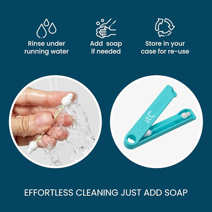 LastSwab® Reusable Cotton Safety Swabs for Baby Ear Cleaning - The Sustainable and Sanitary Alternative to Single-Use Q Tips - Easy to Clean and Zero Waste - Convenient Travel Case Holder