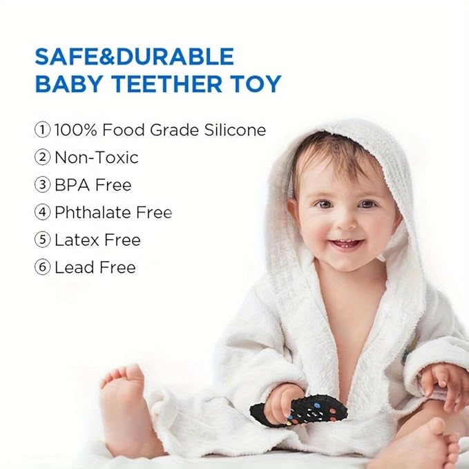 Baby Teething Toy, Soft TV Remote and Game Controller Shape Chew Set, Educational Toy for Intellectual Development, Safe Silicone for Toddler and Infant (Blue (Remote Control))