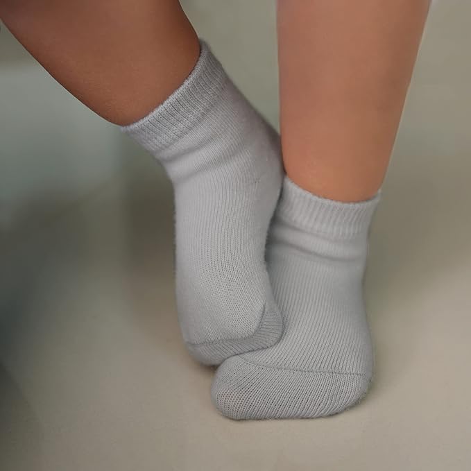 RATIVE Non Skid Anti Slip Crew Socks With Grips for Baby Infant Toddlers Kids Boys