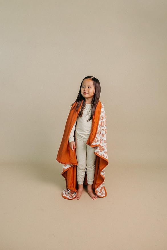 Copper Pearl Large Premium Knit Baby 3 Layer Stretchy Quilt Blanket 'Gingerbread'