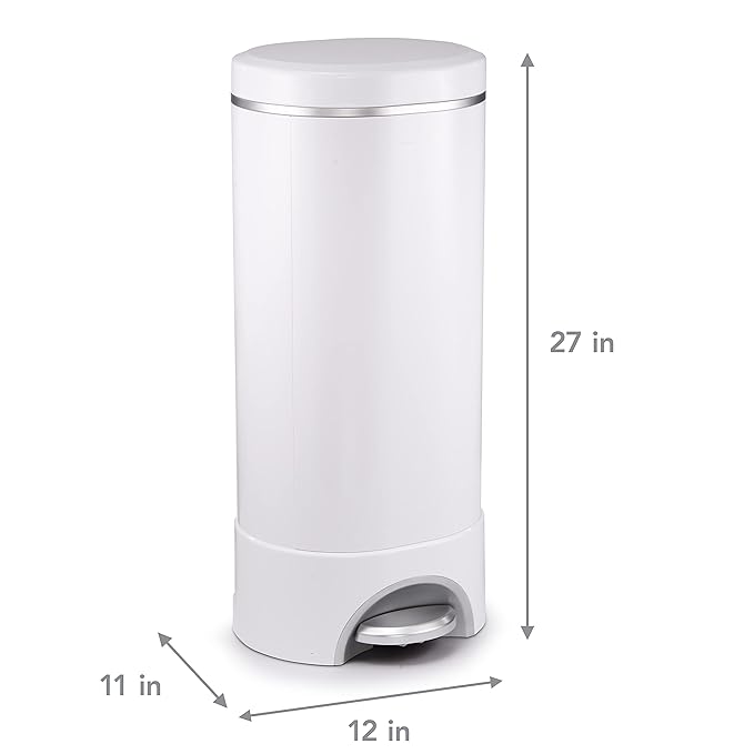 Munchkin® STEP™ Diaper Pail Powered by Arm & Hammer, #1 in Odor Control, Award-Winning, Includes 7 Snap, Seal & Toss™ Bags, 1 Starter Refill Ring, and 1 PUCK™ Baking Soda Cartridge