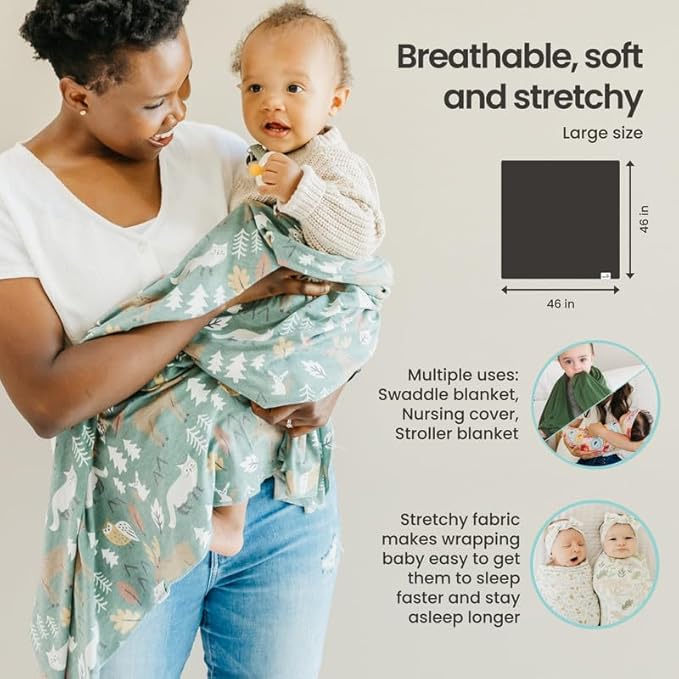 Copper Pearl Baby Swaddle Blanket - Premium Knit Baby Blanket, Large Soft Stretchy Receiving Blankets for Baby Boy and Girl, Swaddles for Newborn, Infant, and Toddler (Twinkle)