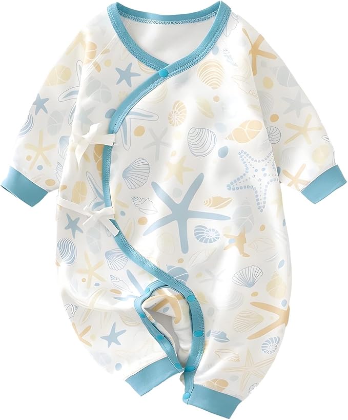 100% Organic Cotton Soft 0-6 Months Unisex Footless Newborn Baby Sleepers Pajamas Romper Boys Girls Long Sleeve