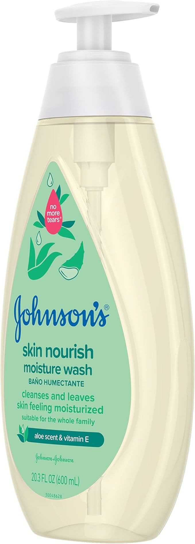 Johnson's Skin Nourishing Moisture Baby Body Wash with Aloe Scent & Vitamin E, Hypoallergenic & Tear Free Bath Wash for The Whole Family, Paraben- & Sulfate-Free, 20.3 fl. oz