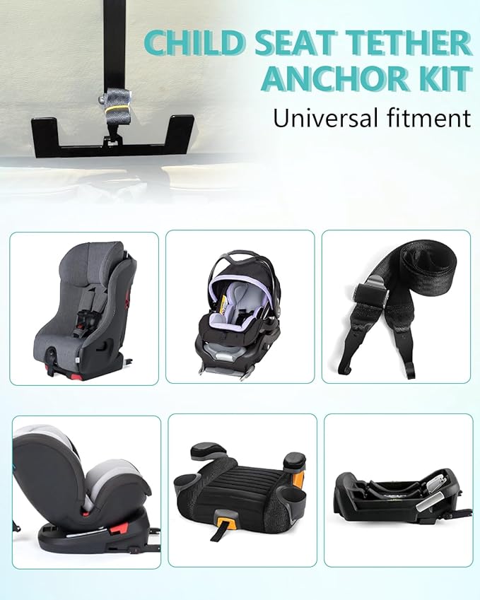 Car Seat Latch Anchor Child Safety Seat Tether Kit Steel ISOFIX Latch Adapter for ISOFIX Interface Restraint Anchor Mounting Kit