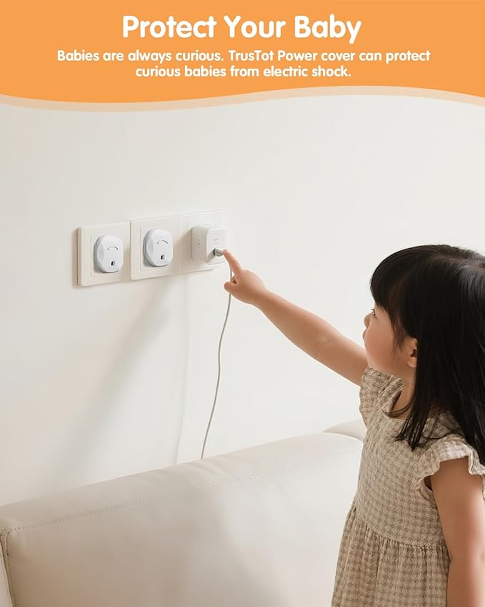 Outlet Covers Baby Proofing, 60 Pack Plug Covers Baby Proofing, Outlet Plug Covers for US 3-Prong to Prevent Electric Shock, Outlet Covers for Home, Office, School, Kindergarten, White