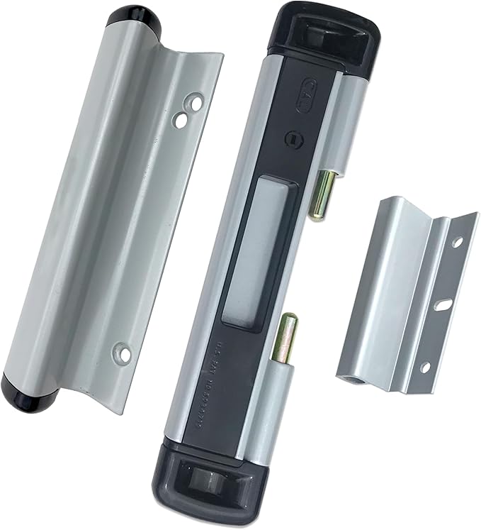 for Glass Sliding Doors - Advanced Technology to Keep Your Family Safe and Secure - High Security Lock - Virtually Burglar Proof (Double Bolt Lock + Premium Handle, Silver)