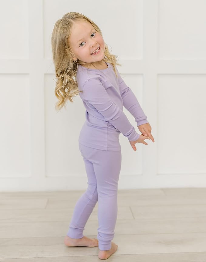 moimoln Baby Toddler Pajama Set Snug-Fit Cotton Modal Sleepwear, Leopard, Check & Solid Mix (6M-8Y, 1/2 Pack)