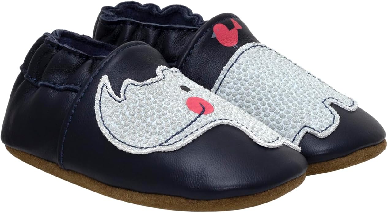 Robeez Baby Boys and Unisex Soft Soles Slip-Resistant Crib Shoes Slippers Moccasins for Infant and Toddler, 0-24 Months